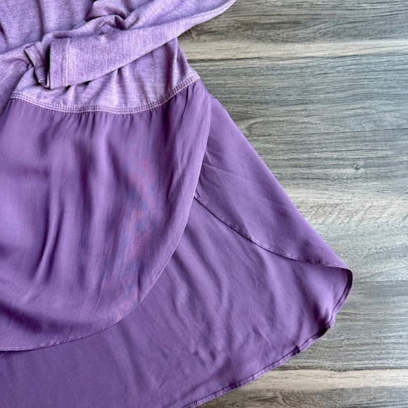 NWT Kori America Cowl Neck Tunic Top Purple Hi-Low Hem Size Small - Picture 8 of 10